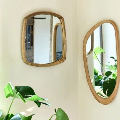 alinea Miroir*Miroir carré en bois de manguier 50x50cm - Naturel