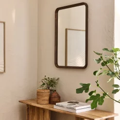 alinea Miroir*Miroir en bois de manguier 51x71cm - Bois foncé