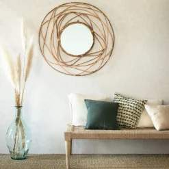 alinea Miroir*Miroir fleur circulaire en rotin D90cm - Naturel