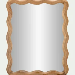 alinea Miroir*Miroir ondulé en bois de manguier 51x63cm - Bois clair
