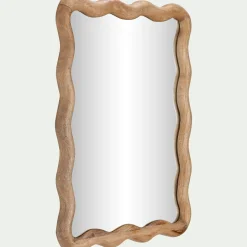 alinea Miroir*Miroir ondulé en bois de manguier 51x63cm - Bois clair