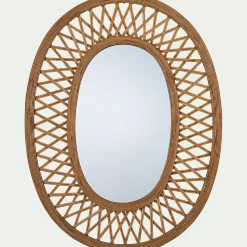 alinea Miroir*Miroir ovale cannage en bambou - H81cm Naturel
