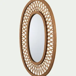 alinea Miroir*Miroir ovale cannage en bambou - H81cm Naturel