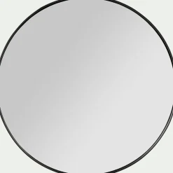 alinea Miroir|Miroir De Salle De Bain*Miroir rond en bois D50cm - Noir