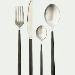 alinea Ménagère Et Coffret Couverts|Couvert De Noël*Ménagère 16 pièces en inox satiné et manche Noir
