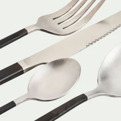 alinea Ménagère Et Coffret Couverts|Couvert De Noël*Ménagère 16 pièces en inox satiné et manche Noir