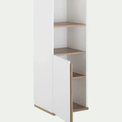 alinea Dressing|Meuble D'Entrée*Module 1 porte et 2 niches en bois effet chêne H136XL50cm - Blanc