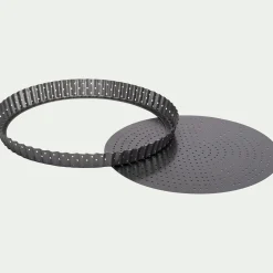 alinea Moule À Gâteau*Moule à tarte perforé à fond amovible en acier 30cm - anthracite Gris