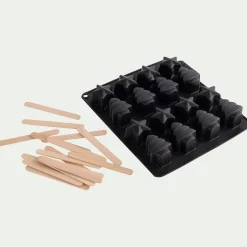 alinea Moule À Gâteau*Moule sucette chocolat de Noël en silicone - Noir