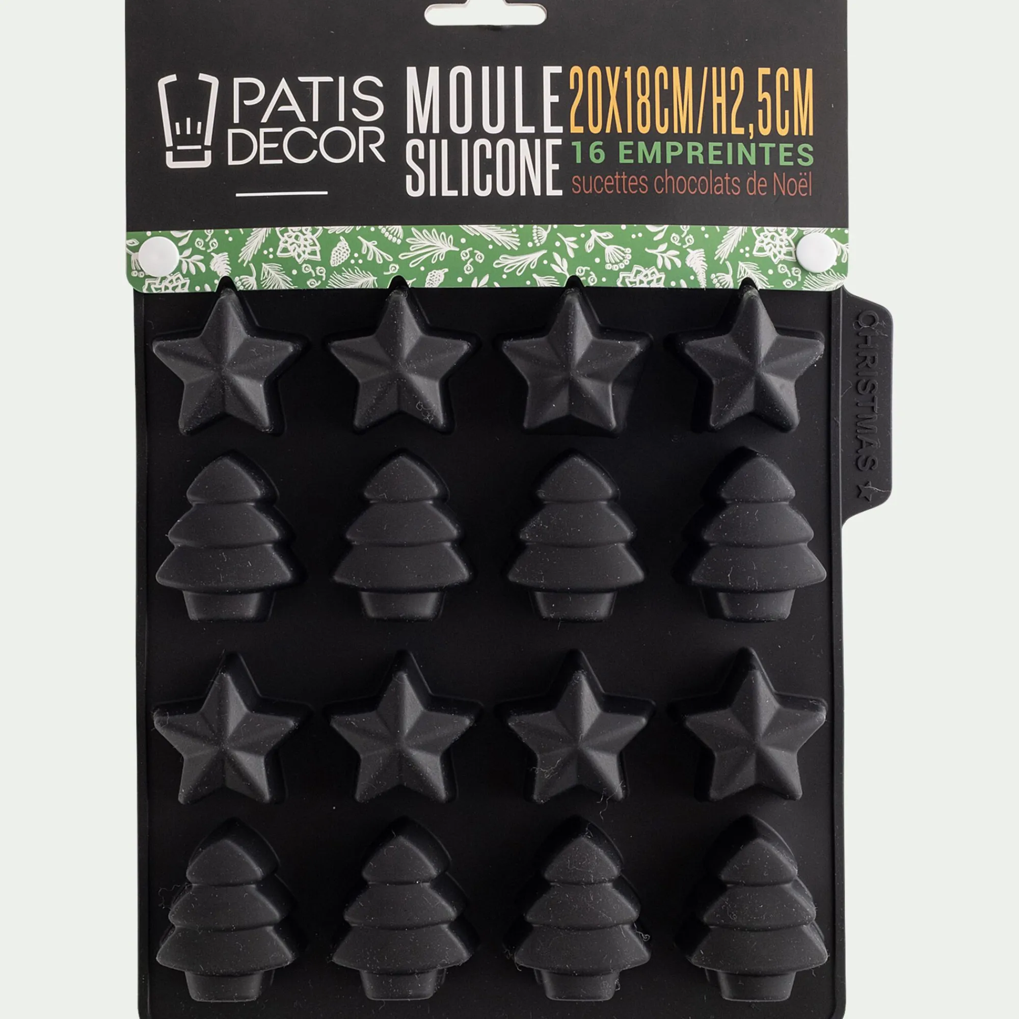 alinea Moule À Gâteau*Moule sucette chocolat de Noël en silicone - Noir