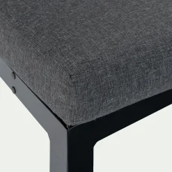 alinea Canapé Extérieur|Fauteuil De Jardin*Méridienne de jardin en aluminium et eucalyptus - (2 places) Noir