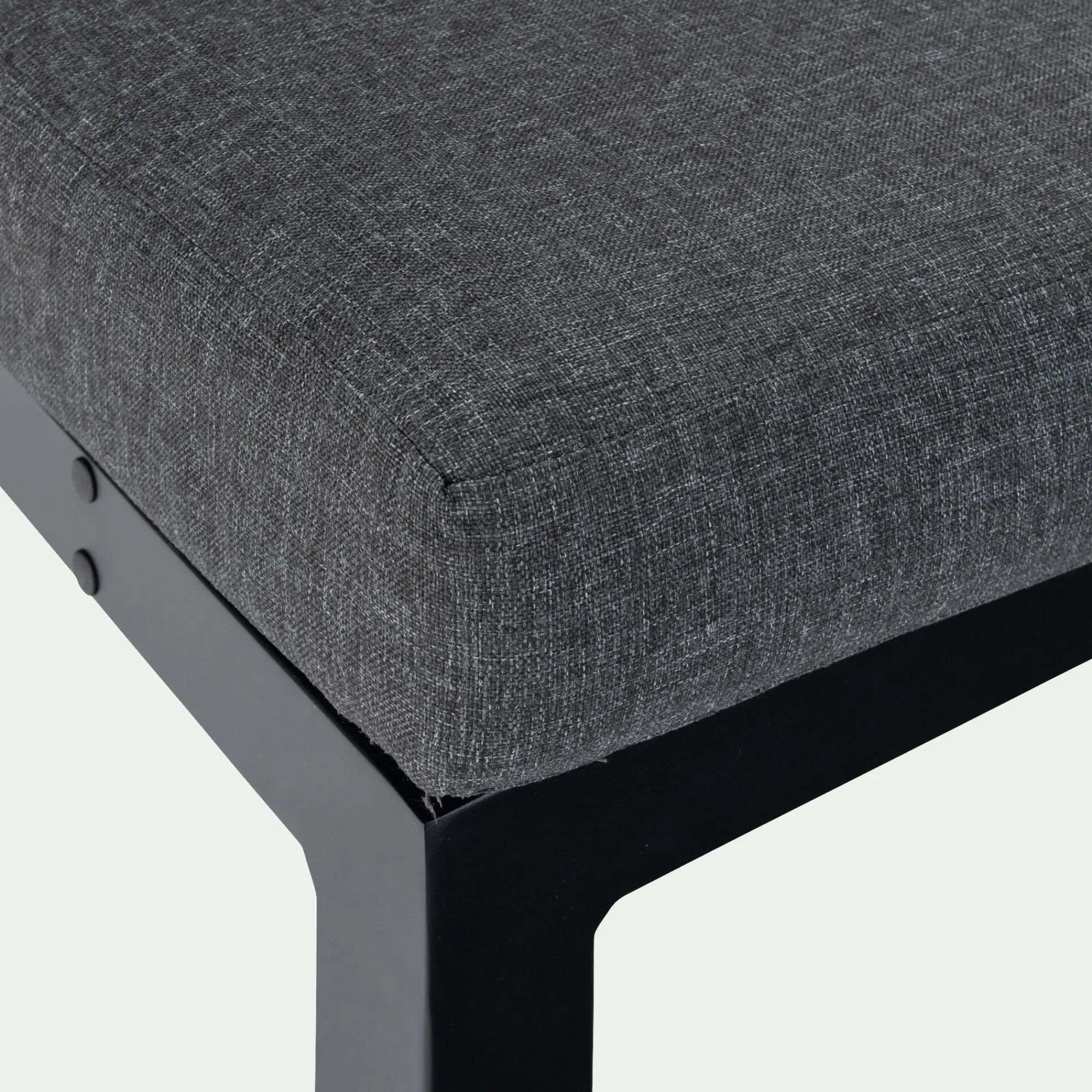 alinea Canapé Extérieur|Fauteuil De Jardin*Méridienne de jardin en aluminium et eucalyptus - (2 places) Noir