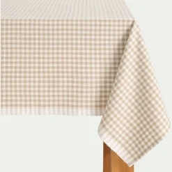 alinea Nappe*Nappe à carreaux en coton 150x250cm - Beige