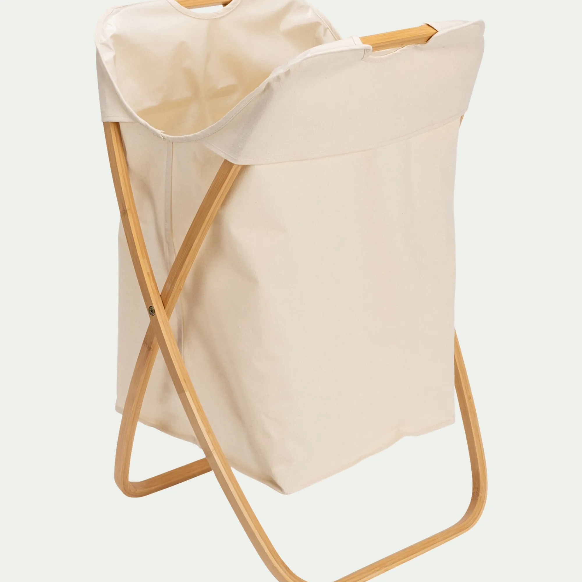 alinea Panier À Linge*Panier à linge en polycoton et bambou H67xL46cm - blanc