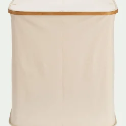 alinea Panier À Linge*Panier à linge en polycoton et bambou H60xL54cm - blanc
