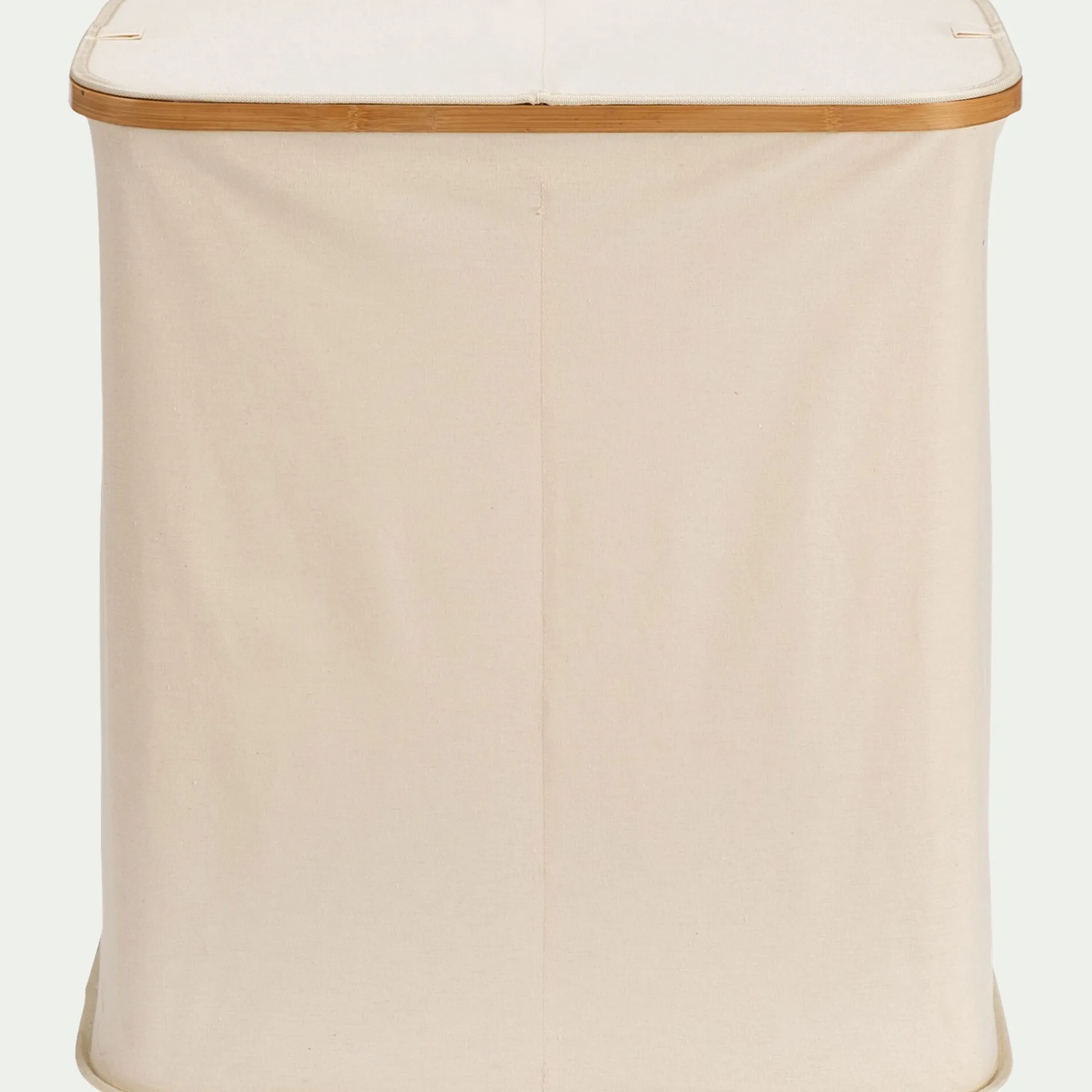 alinea Panier À Linge*Panier à linge en polycoton et bambou H60xL54cm - blanc