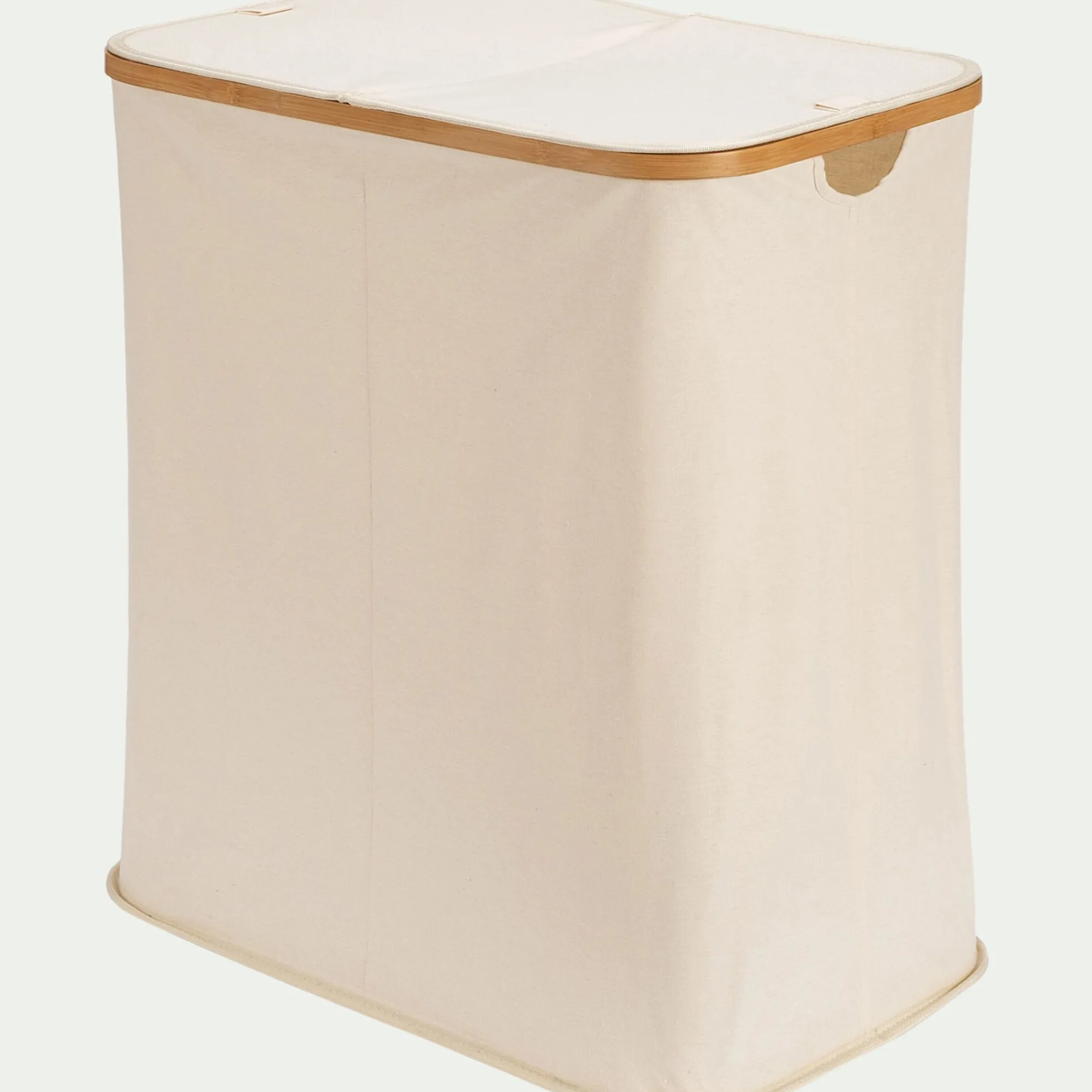 alinea Panier À Linge*Panier à linge en polycoton et bambou H60xL54cm - blanc