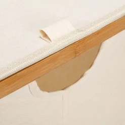 alinea Panier À Linge*Panier à linge en polycoton et bambou H60xL54cm - blanc
