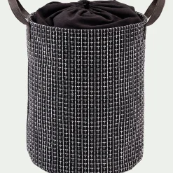 alinea Accessoire De Salle De Bain|Panier À Linge*Panier à linge en tissu - H50xD38cm Noir