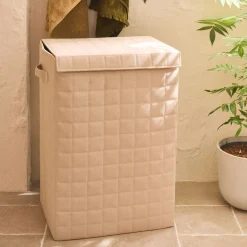alinea Matelas Enfant|Boîte De Rangement Enfant*Panier à linge pliable en tissu H60cm - beige