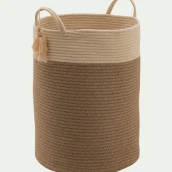 alinea Matelas Enfant|Panier*Panier de rangement en polycoton D38xH50cm - beige