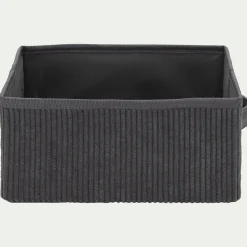 alinea Matelas Enfant|Boîte De Rangement Enfant*Panier de rangement en velours côtelé H12xL26xl20 cm - Gris ardoise