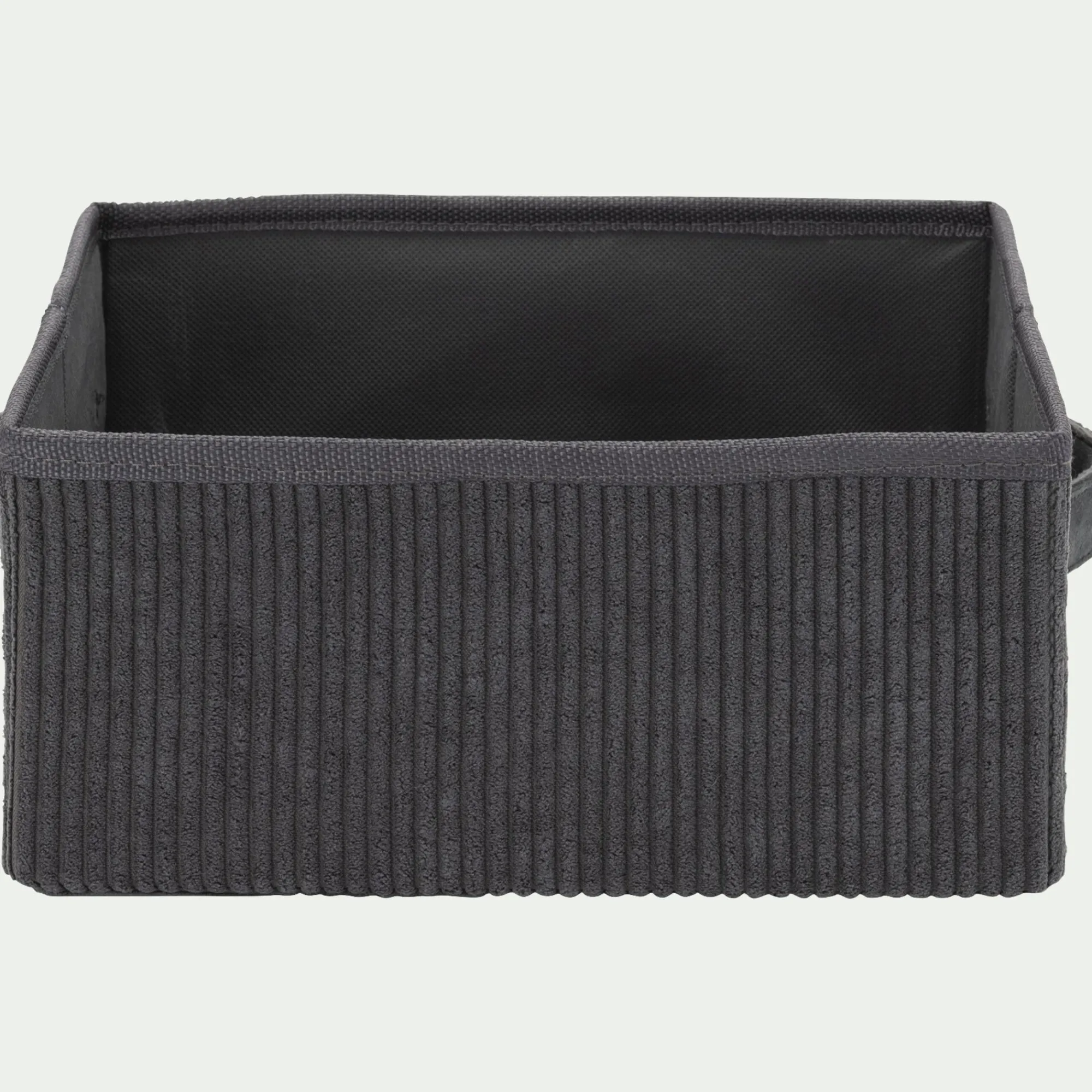 alinea Matelas Enfant|Boîte De Rangement Enfant*Panier de rangement en velours côtelé H12xL26xl20 cm - Gris ardoise