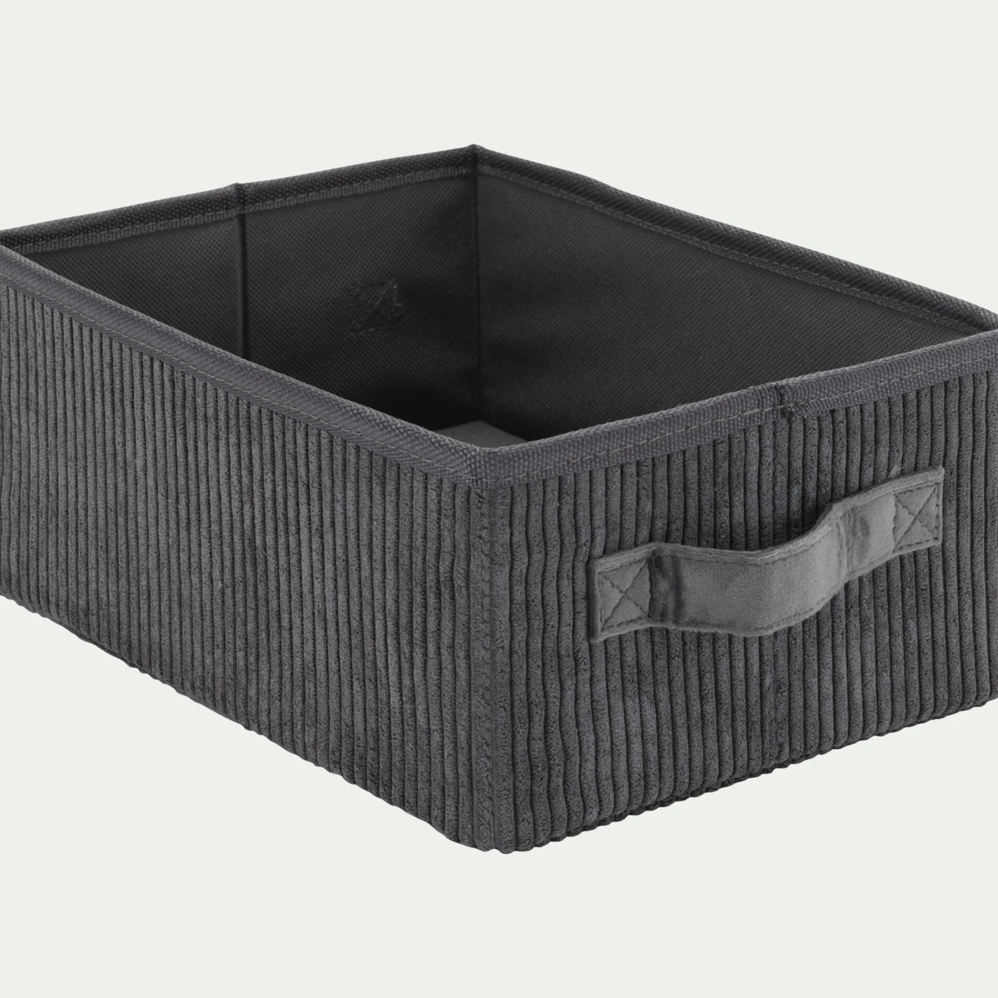 alinea Matelas Enfant|Boîte De Rangement Enfant*Panier de rangement en velours côtelé H12xL26xl20 cm - Gris ardoise