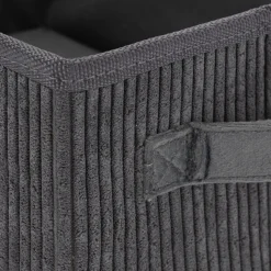 alinea Matelas Enfant|Boîte De Rangement Enfant*Panier de rangement en velours côtelé H12xL26xl20 cm - Gris ardoise