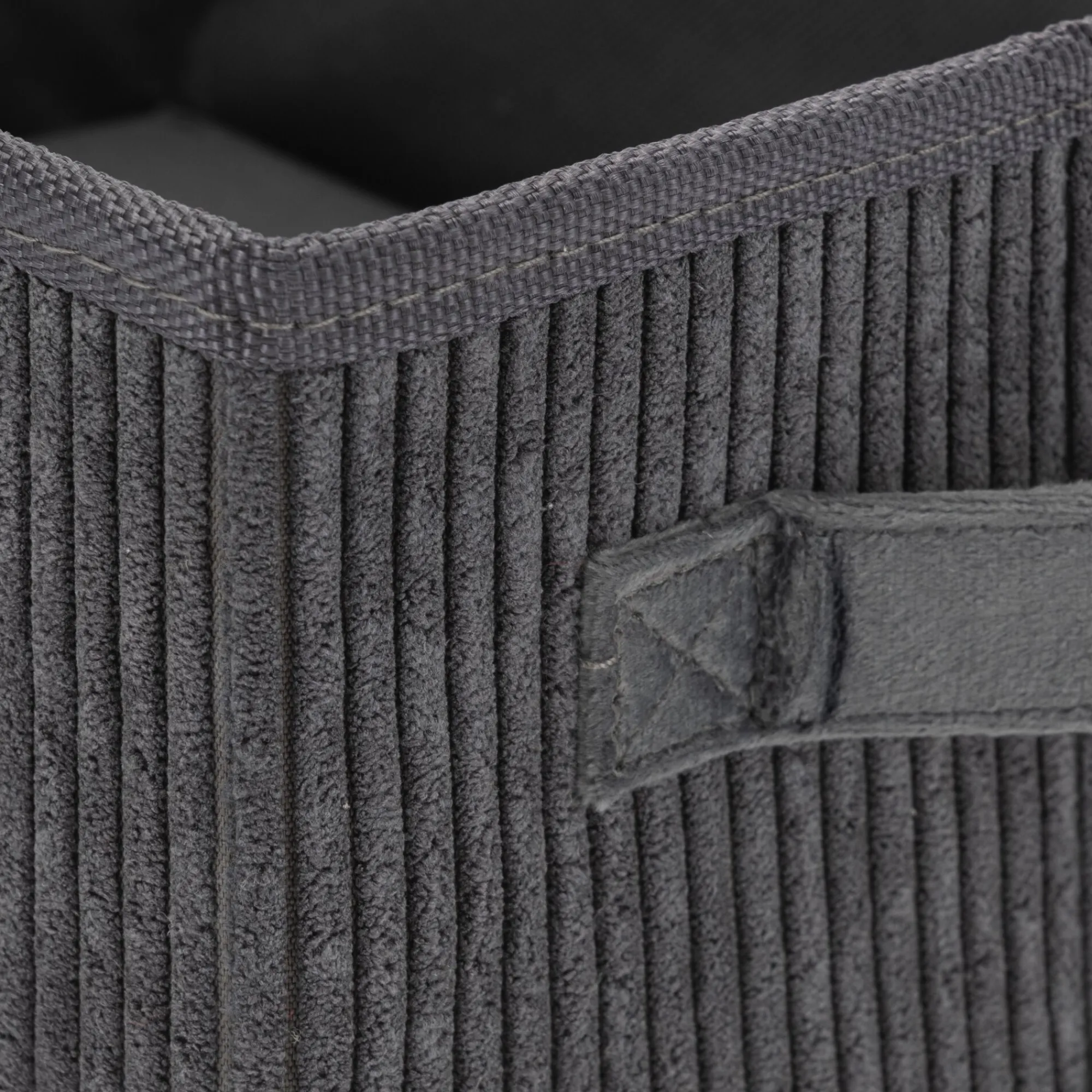 alinea Matelas Enfant|Boîte De Rangement Enfant*Panier de rangement en velours côtelé H12xL26xl20 cm - Gris ardoise