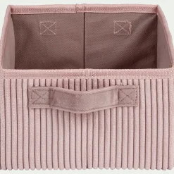 alinea Matelas Enfant|Boîte De Rangement Enfant*Panier de rangement en velours côtelé - H12xL26xl20cm Rose