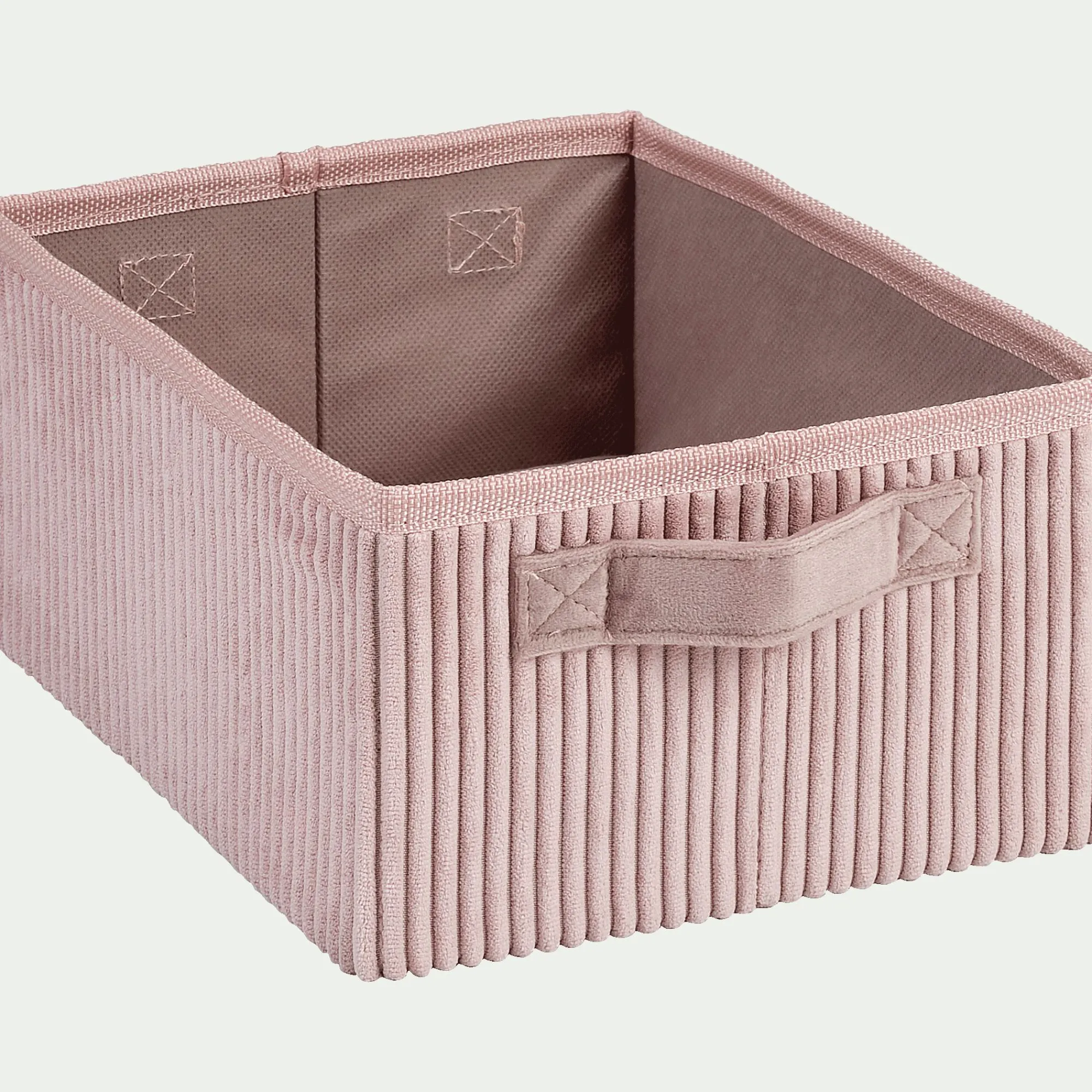 alinea Matelas Enfant|Boîte De Rangement Enfant*Panier de rangement en velours côtelé - H12xL26xl20cm Rose
