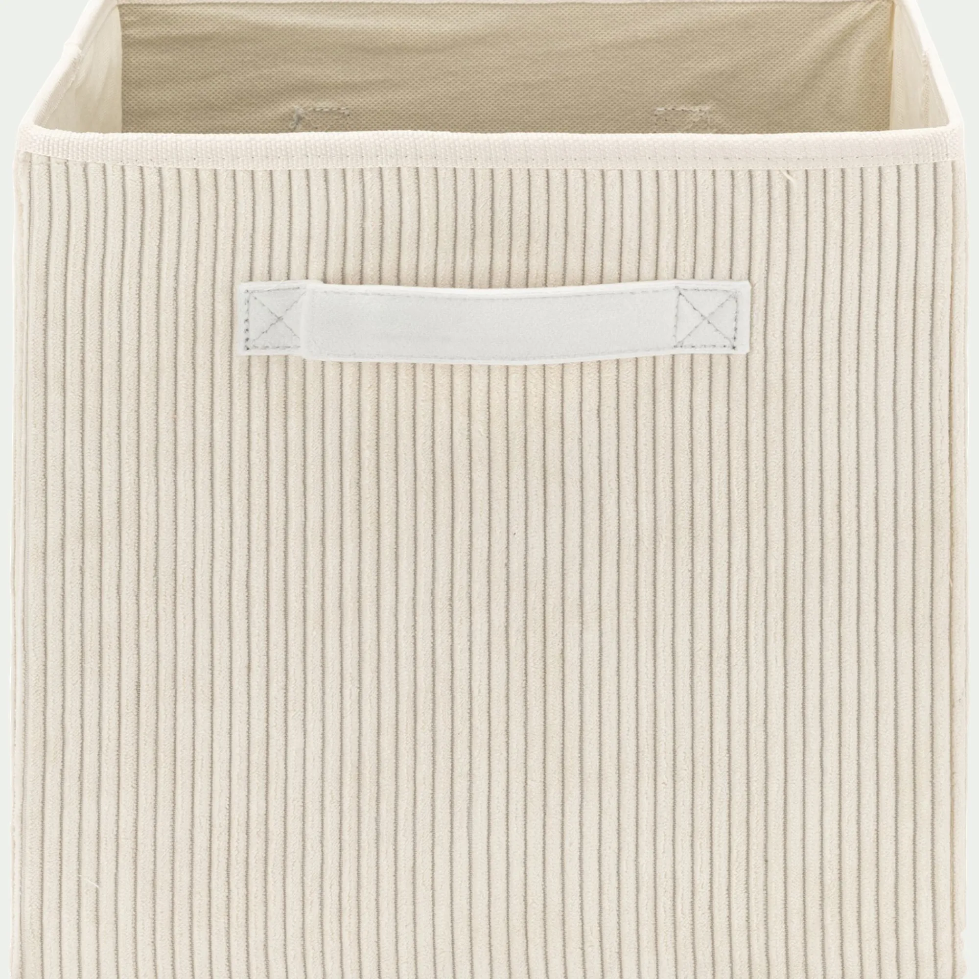 alinea Matelas Enfant|Boîte De Rangement Enfant*Panier de rangement en velours côtelé H30xL30cm - Blanc ventoux