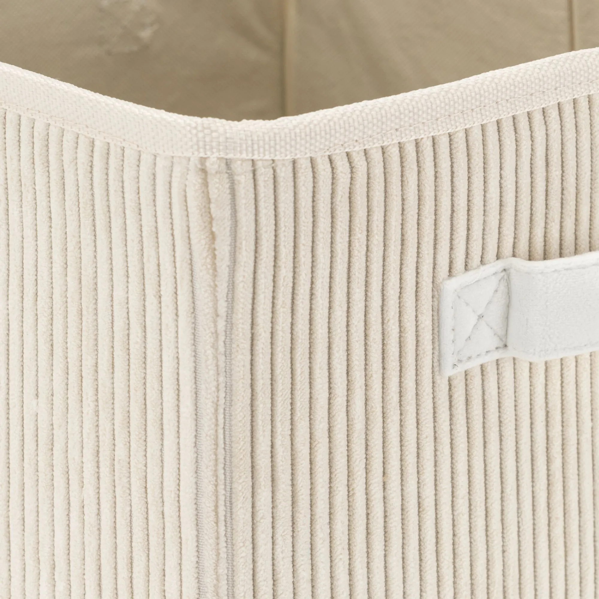 alinea Matelas Enfant|Boîte De Rangement Enfant*Panier de rangement en velours côtelé H30xL30cm - Blanc ventoux