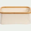 alinea Panier*Panier en polycoton et bambou H15xL40cm - blanc