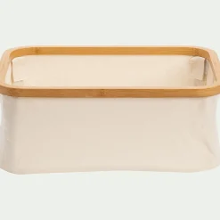 alinea Panier*Panier en polycoton et bambou H15xL40cm - blanc
