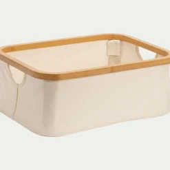 alinea Panier*Panier en polycoton et bambou H15xL40cm - blanc
