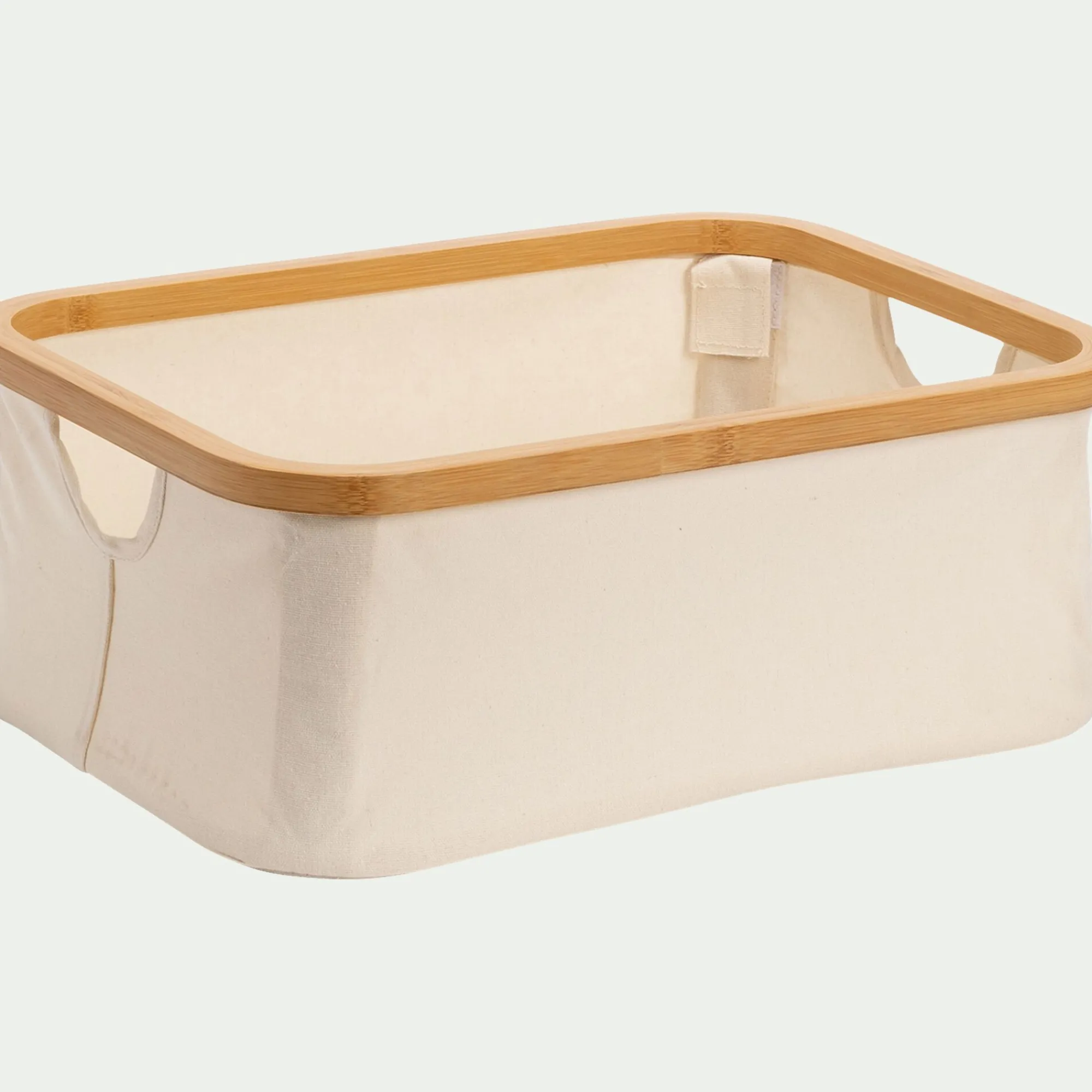 alinea Panier*Panier en polycoton et bambou H15xL40cm - blanc