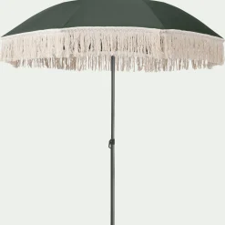 alinea Parasol De Balcon*Parasol à franges et pied de parasol D180cm - kaki Vert