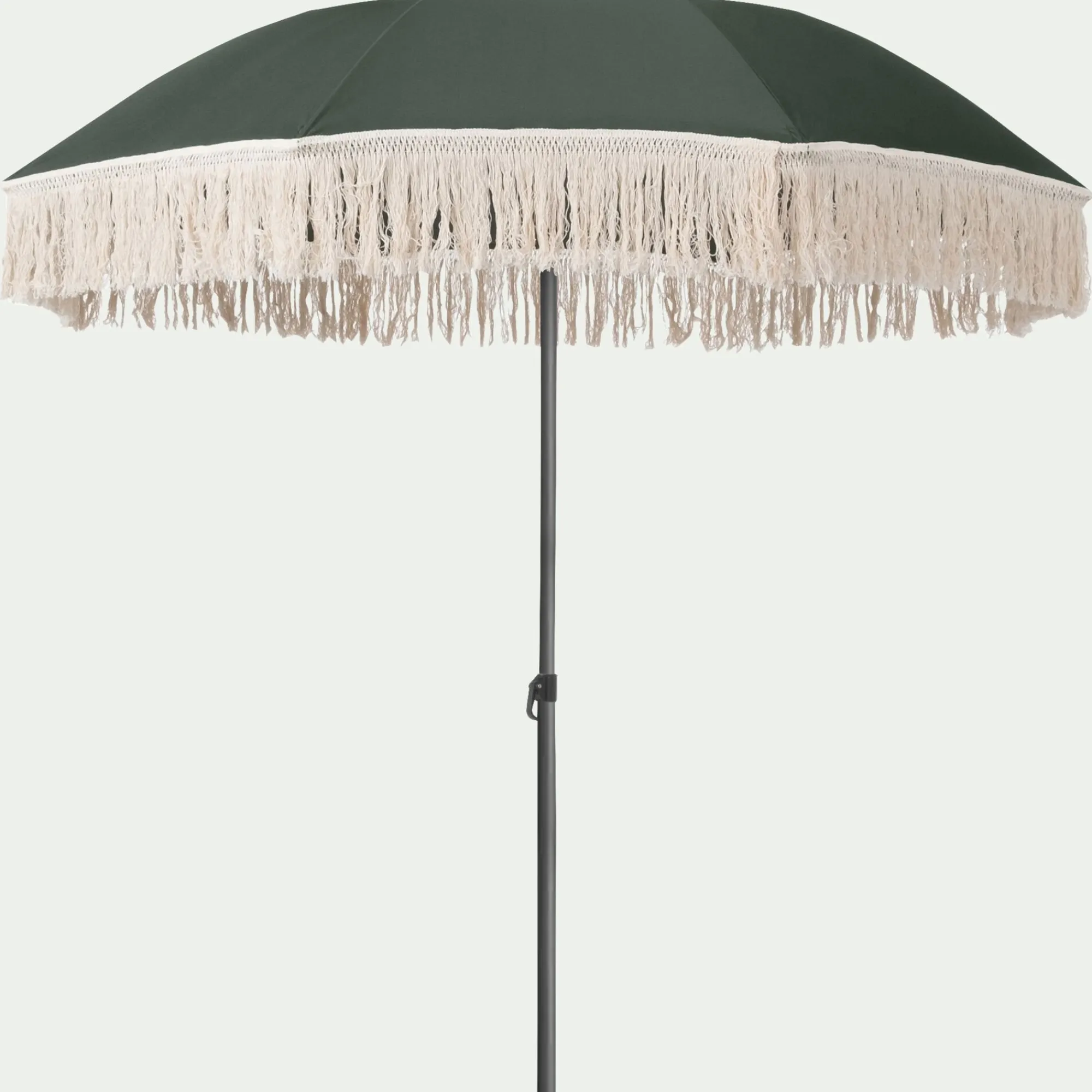 alinea Parasol De Balcon*Parasol à franges et pied de parasol D180cm - kaki Vert