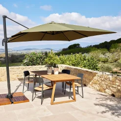 alinea Parasol De Balcon|Parasol Déporté*Parasol déporté en acier et tissu D300cm - Vert