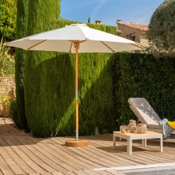 alinea Parasol De Balcon|Parasol Droit*Parasol droit en bambou D270cm - écru Blanc