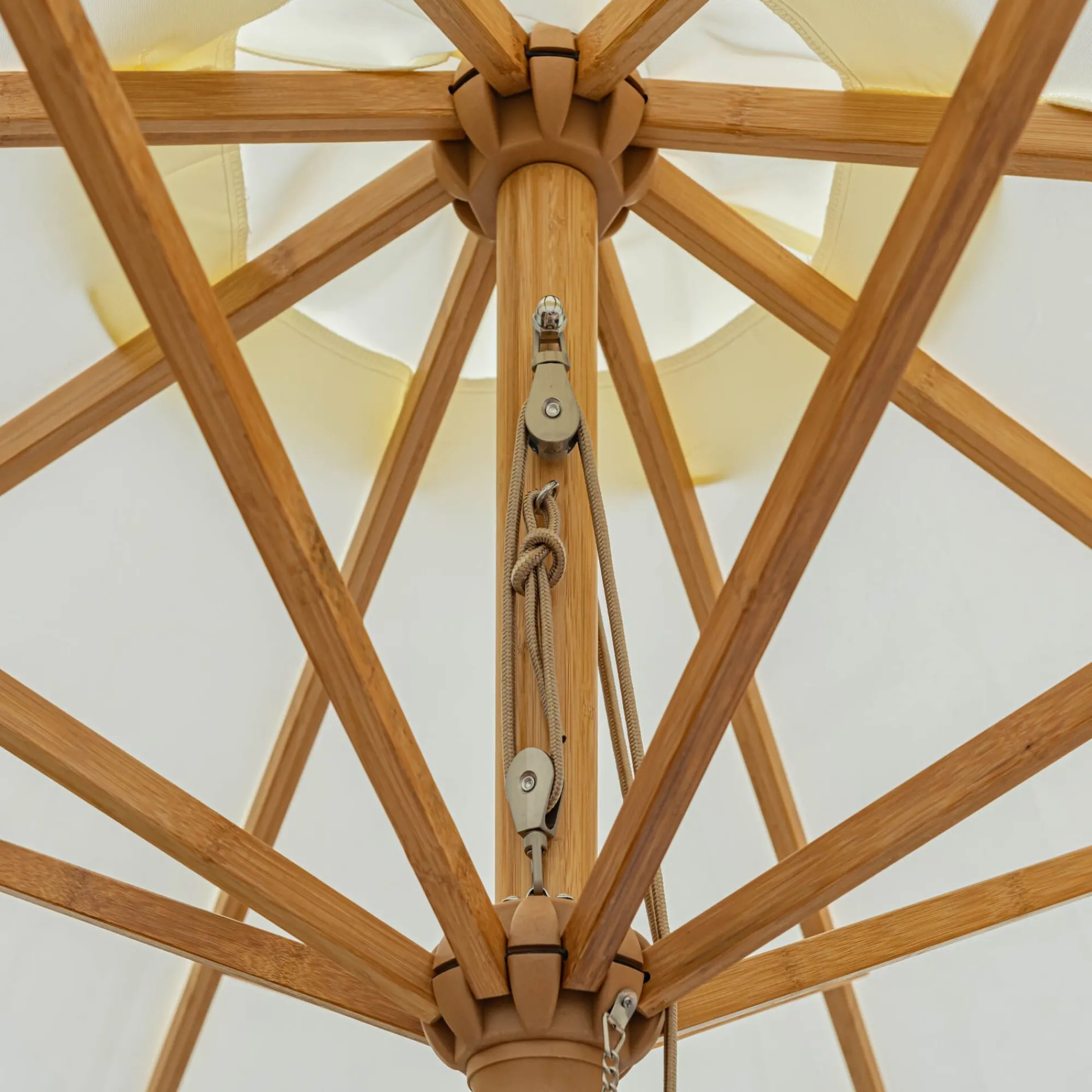 alinea Parasol De Balcon|Parasol Droit*Parasol droit en bambou D270cm - écru Blanc