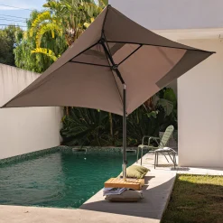 alinea Parasol De Balcon|Parasol Droit*Parasol droit en tissu et métal 200x300cm - Gris