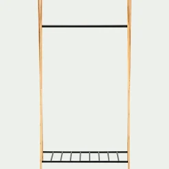 alinea Dressing*Penderie ouverte à 2 étagères en acier et bambou H173xL93cm - Noir