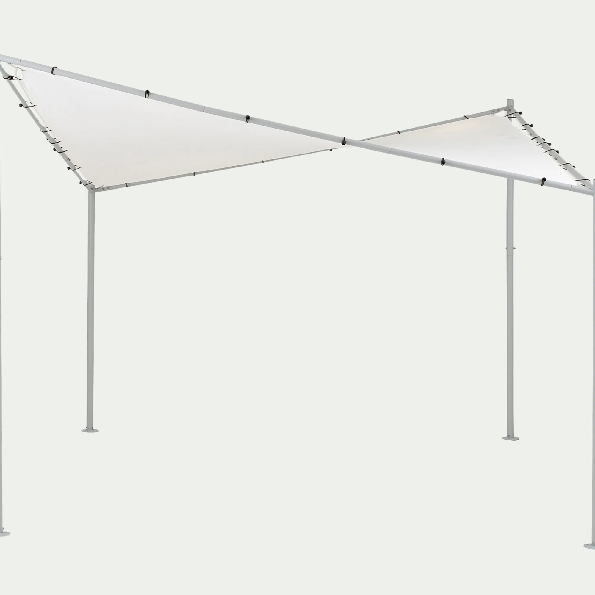 alinea Pergola*Pergola en acier avec une toile de toit suspendue en polyester - Blanc
