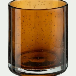 alinea Photophore*Photophore en verre bullé D8,3cm - brun rustrel