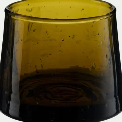 alinea Photophore*Photophore en verre bullé D6cm - vert mousse