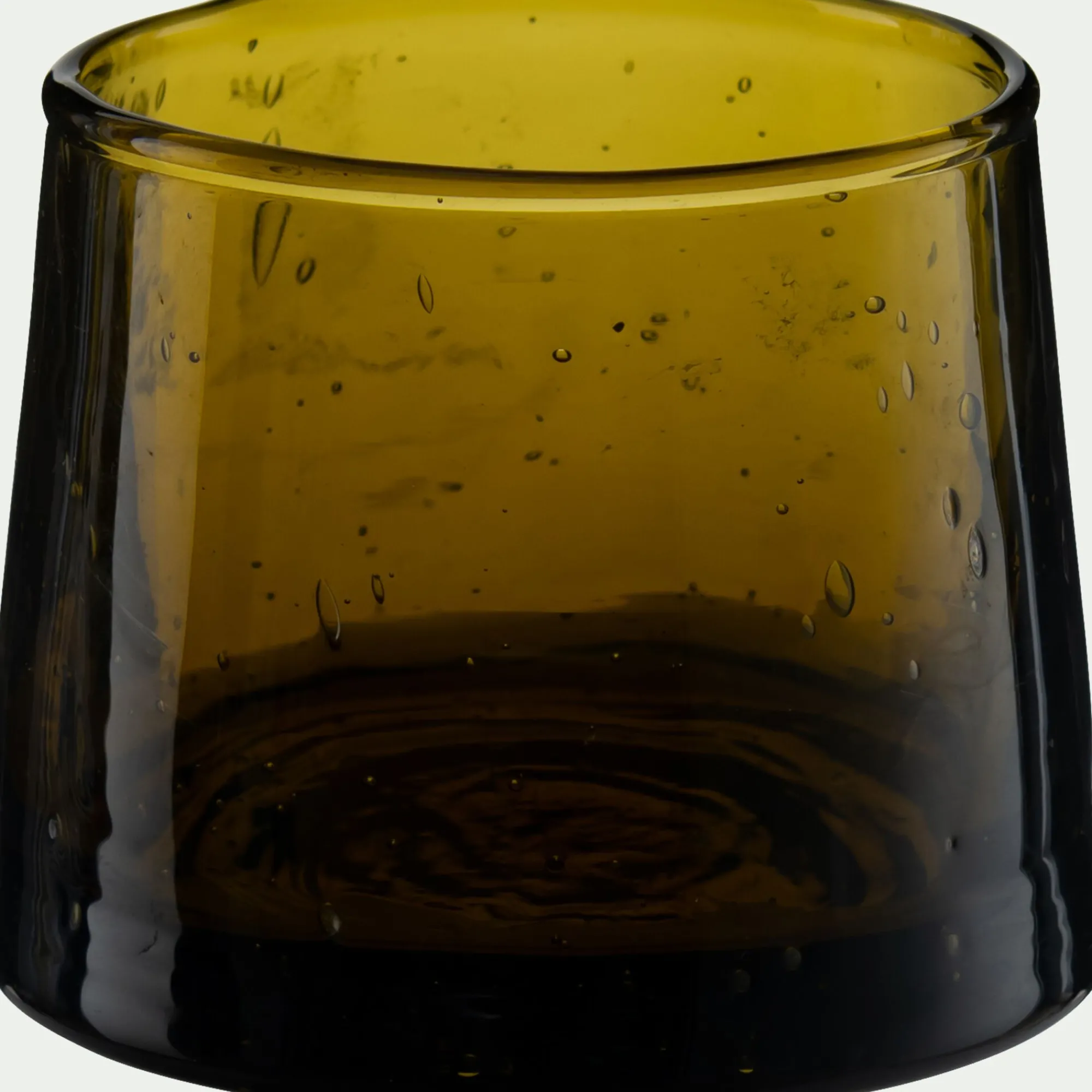 alinea Photophore*Photophore en verre bullé D6cm - vert mousse
