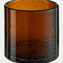 alinea Photophore*Photophore en verre bullé D10cm - brun rustrel